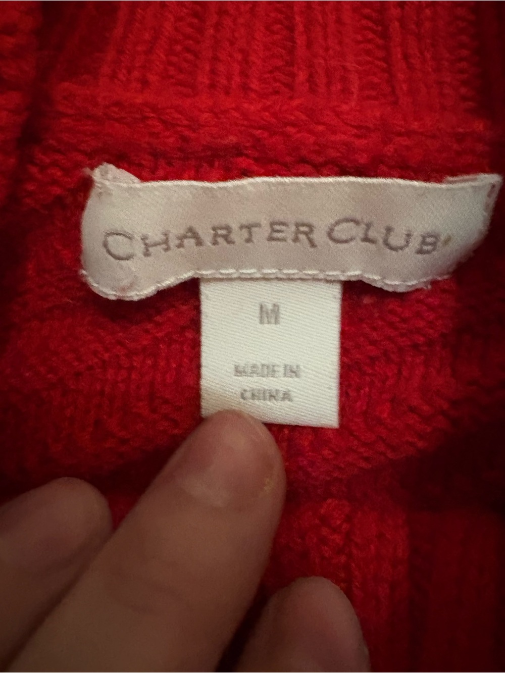 Charter Club Red Ribbed Mock Neck Sweater - Picture 2 of 2
